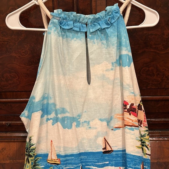 London Times Avelle Linen Blend Halter Neck Dress - Picture 6 of 7